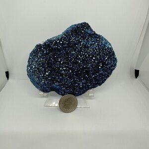 Blue Titanium Druzy Quartz Display Specimen